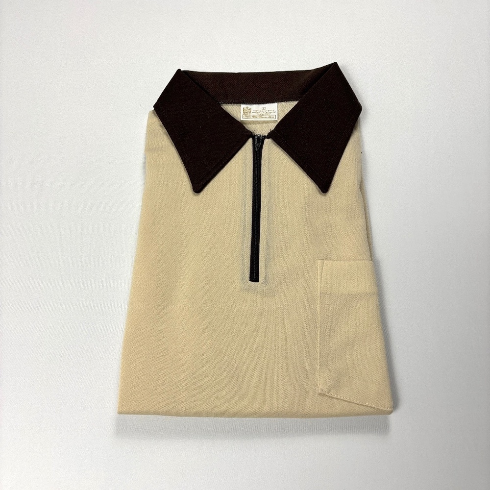 Vintage Sears Mens Store Kings Road 1/4 Zip Collared Shirt Sz L Deadstock NOS